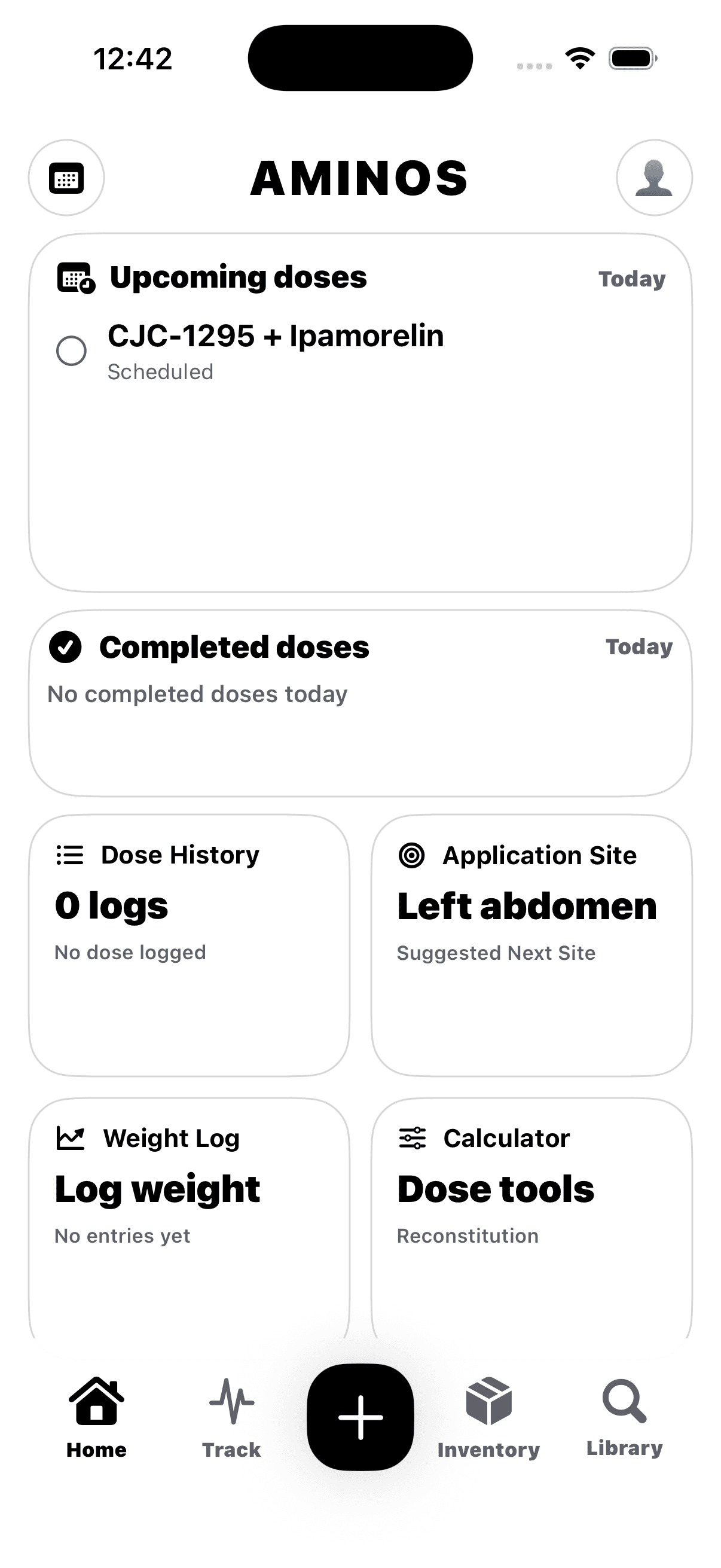 AMINOS Home screen
